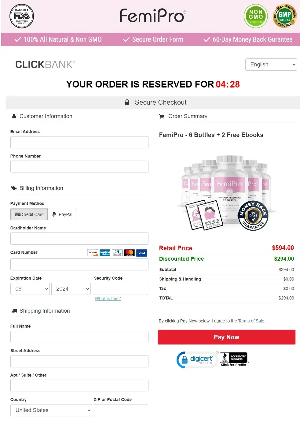 femipro-secure-checkout-page